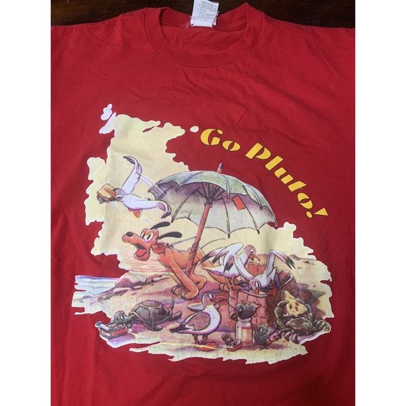 Vintage Disney Tee Shirt Pluto The Dog The Disney Store Tee Size Large Red Men’s - Picture 3 of 5